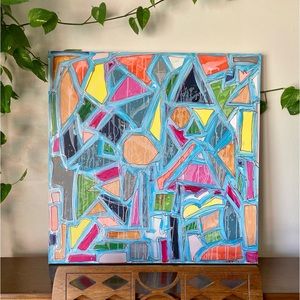 HANDMADE Original Abstract Modern Painting | 'shapes 4' by me on canvas